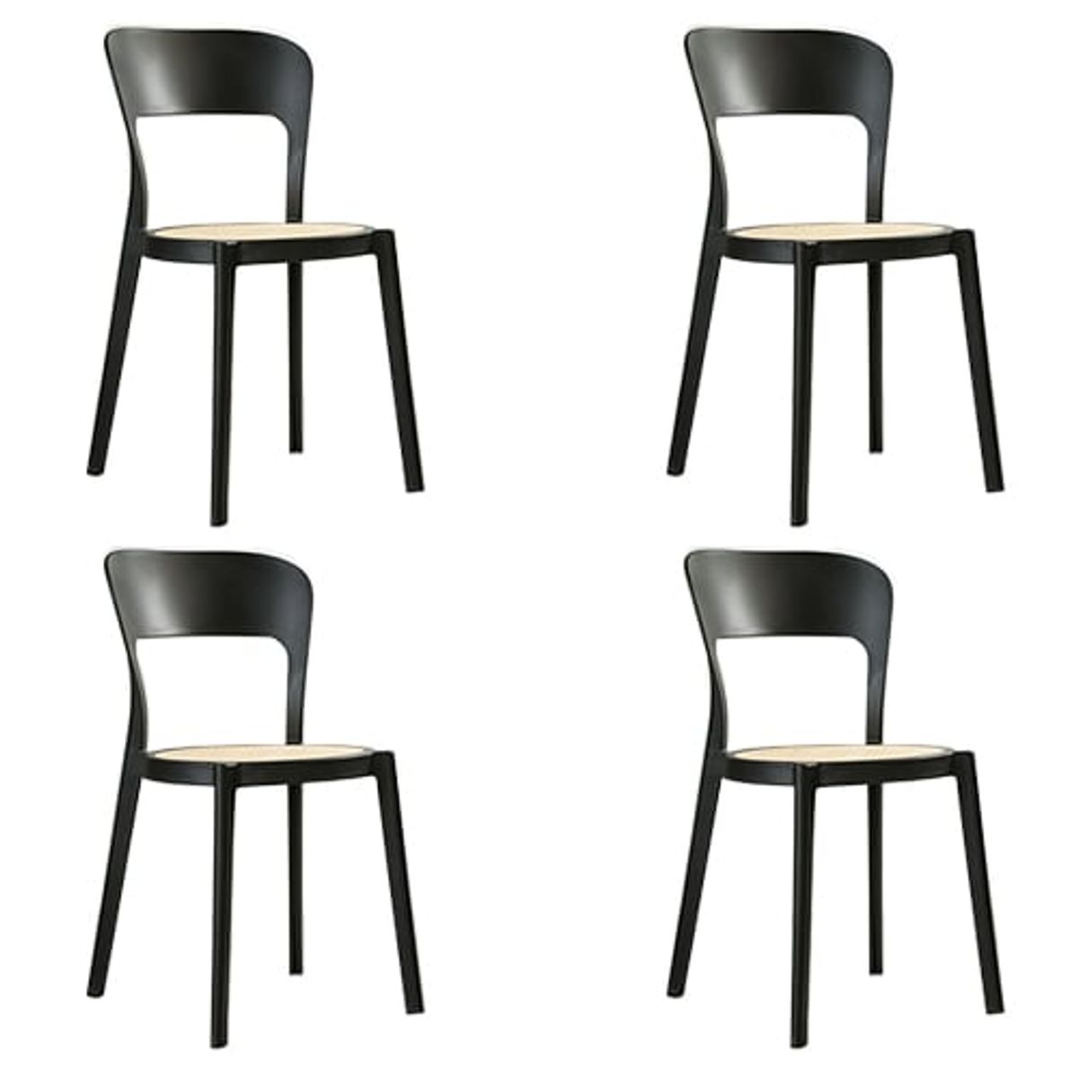 GENERICO - Pack 4 Sillas Aira Para Comedor Terraza Venhoouse Negro