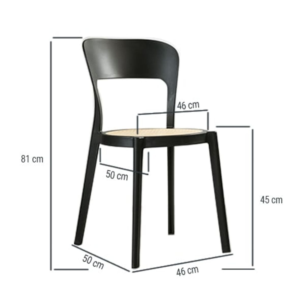 GENERICO - Pack 4 Sillas Aira Para Comedor Terraza Venhoouse Negro