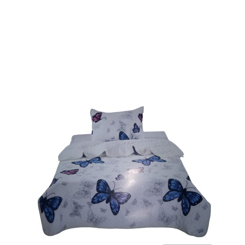 CHINA - cubre cama pluch con corderito texturado 2pz con diseño