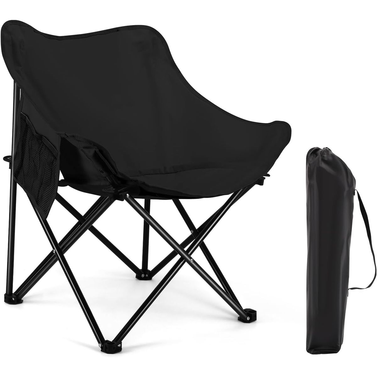 GENERICO - SILLA PLEGABLE MULTIFUNCIONAL PARA CAMPING COLOR NEGRO