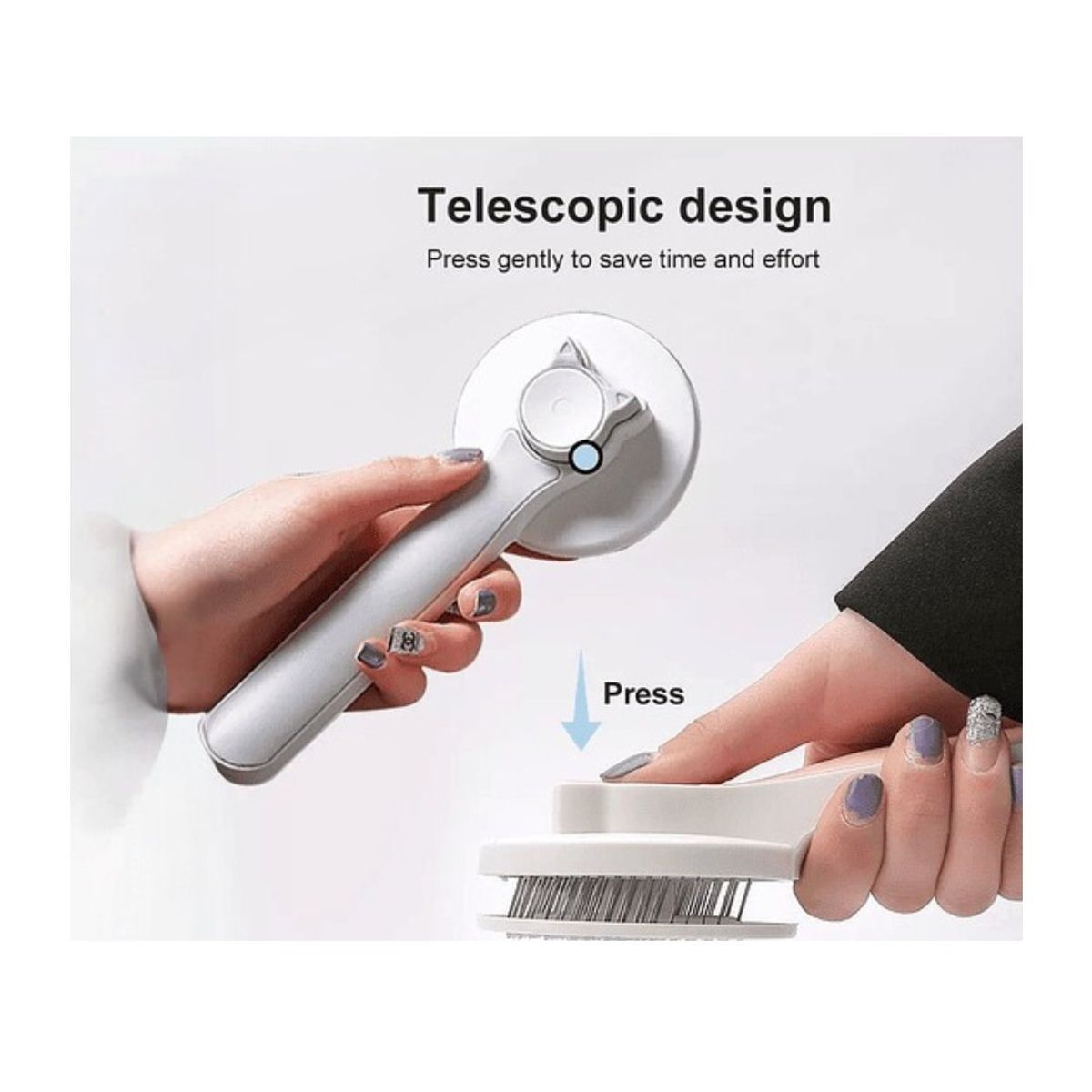 GENERICO - Cepillo De Pelo Gato Perro Mascota Con Botón Limpieza Cs