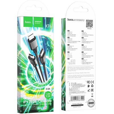 Hoco Cable De Carga 3 En 1 - X76