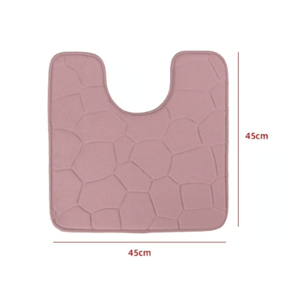 GENERICO - Alfombra De Baño Diseño Piedra Color Rosa 45X45CM