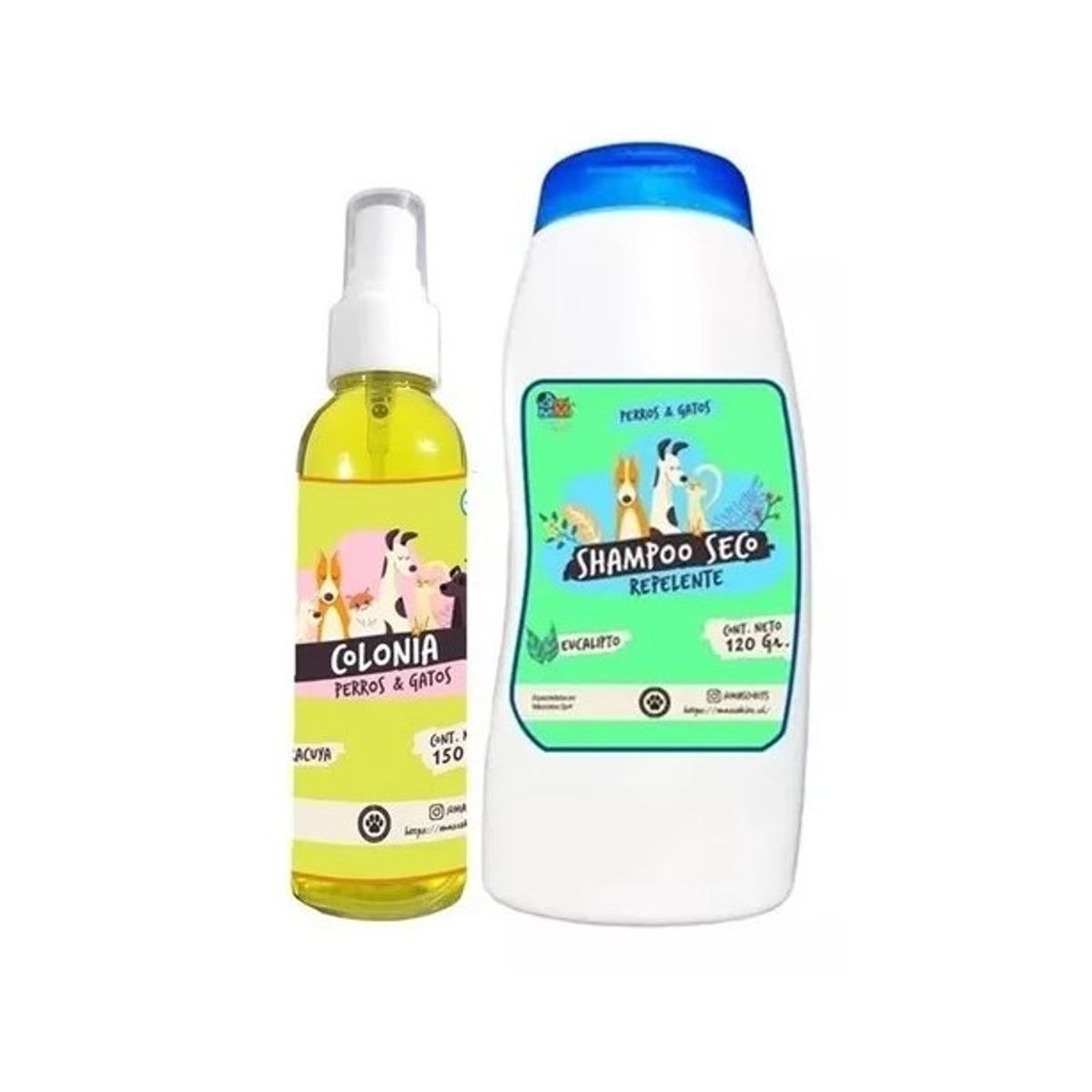 MASCOKITS - Kit Para Gato Shampoo Seco  Colonia Maracuya-Eucalipto.