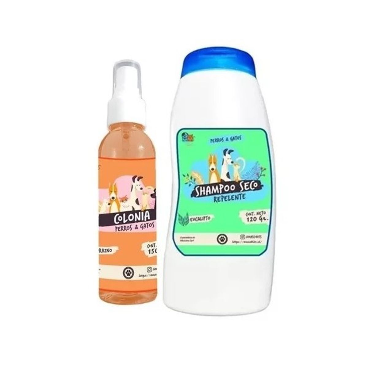 MASCOKITS - Kit Para Gato Shampoo Seco  Colonia Durazno-Eucalipto.