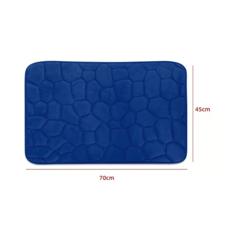 GENERICO - Alfombra De Baño Diseño Piedra Color Azul 45X70CM