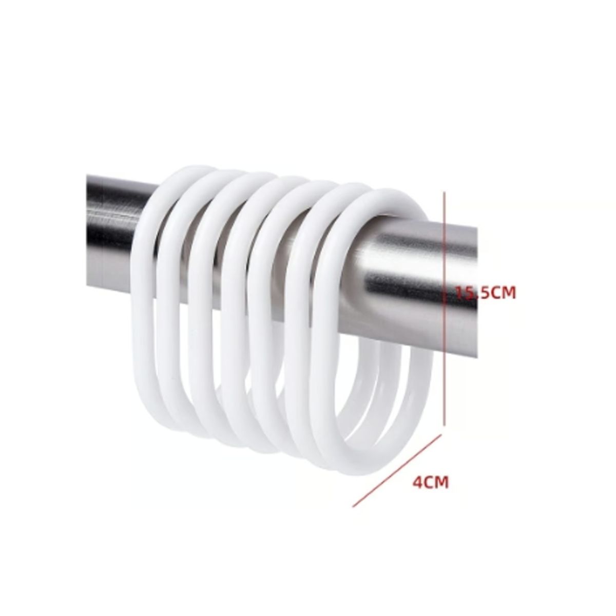 GENERICO - Argollas Para Cortinas De Baño 4X15.5CM 12 Unid