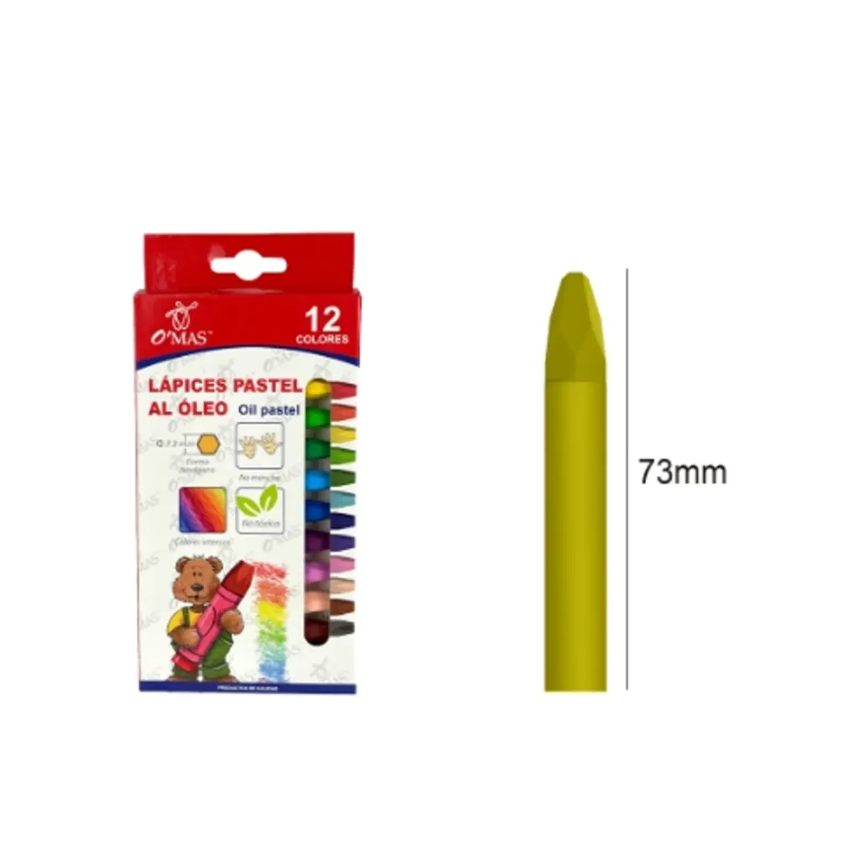 GENERICO - Crayones De Oleo 12 Colores 73MM