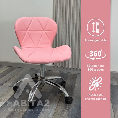 Imagen 2 del producto Silla de escritorio rosada ejecutiva ergonómica mariposa