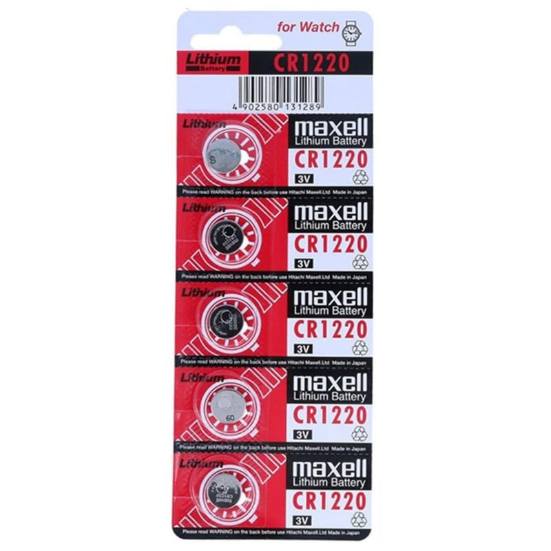 MAXELL - Pack 5 Pilas CR1220 Para Reloj X12205 Maxell