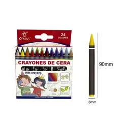 GENERICO - Crayones De Cera 24 Colores 90X8MM