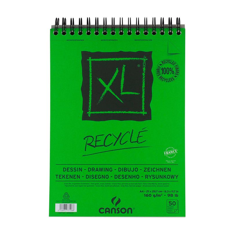 CANSON - Croquera Canson XL Recycle 160gr 50 hjs A4 (21x29.7cm)