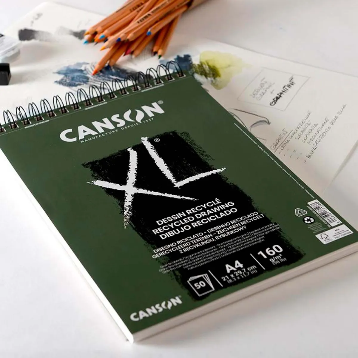 CANSON - Croquera Canson XL Recycle 160gr 50 hjs A4 (21x29.7cm)