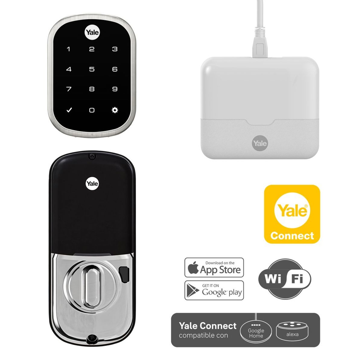 YALE - Smart Pack Cerrojo Digital YRD256 + Hub Yale Connect
