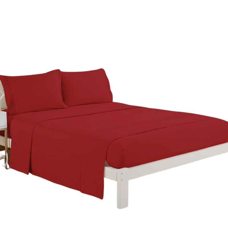 IMPORTCLICK - Juego Sábanas Poliéster Polar + 2 Fundas 2 PL Rojo IMPORTCLICK