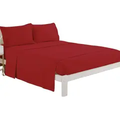 IMPORTCLICK - Juego Sábanas Poliéster Polar + 2 Fundas 2 PL Rojo