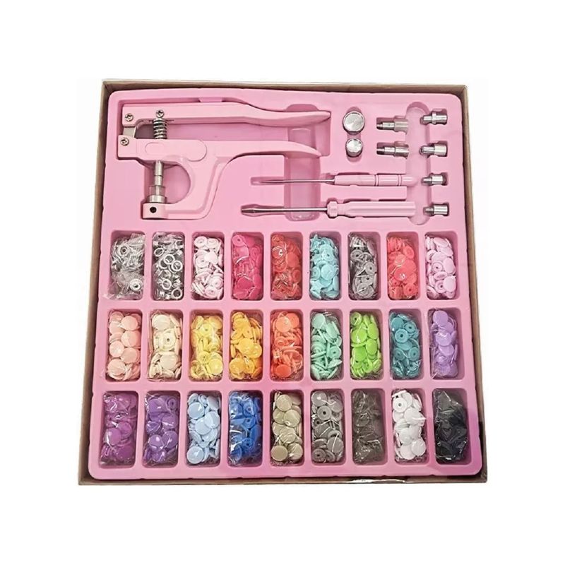 IMPORTCLICK - Pinza Remachadora Broches Plásticos Snap + 270 Broches IMPORTCLICK