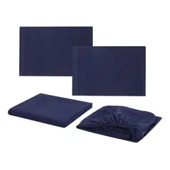 IMPORTCLICK - Juego Sábanas Poliéster Polar + 2 Fundas 2 PL Azul