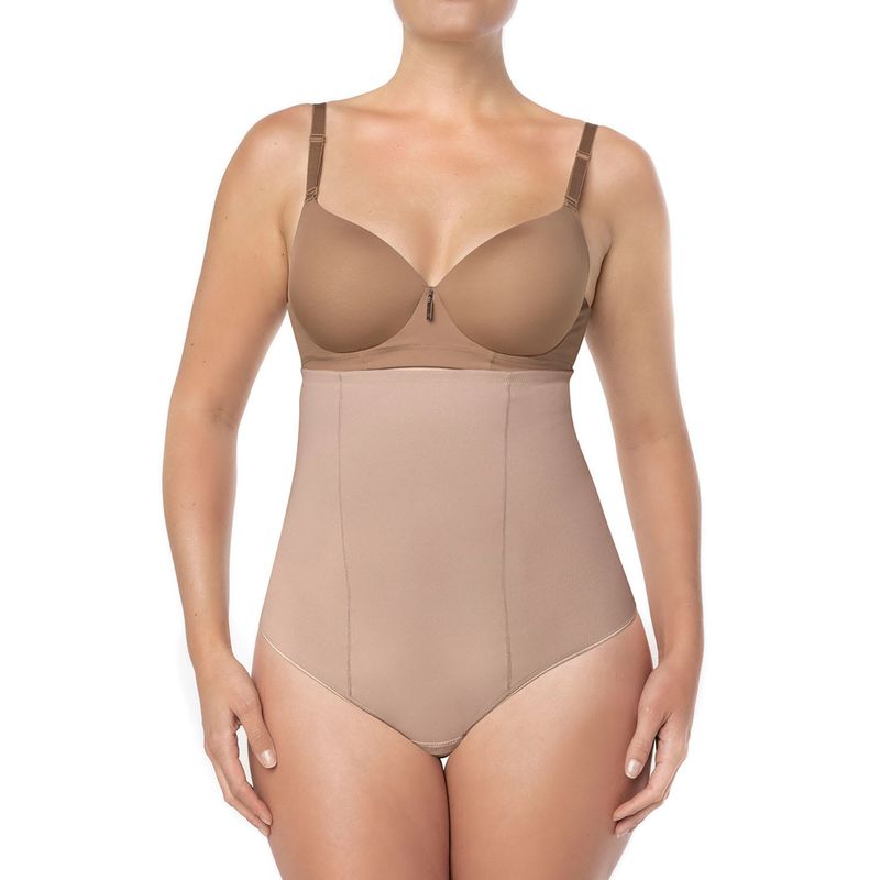 LEONISA - Calzón faja de control fuerte estilo colaless 012939 Beige