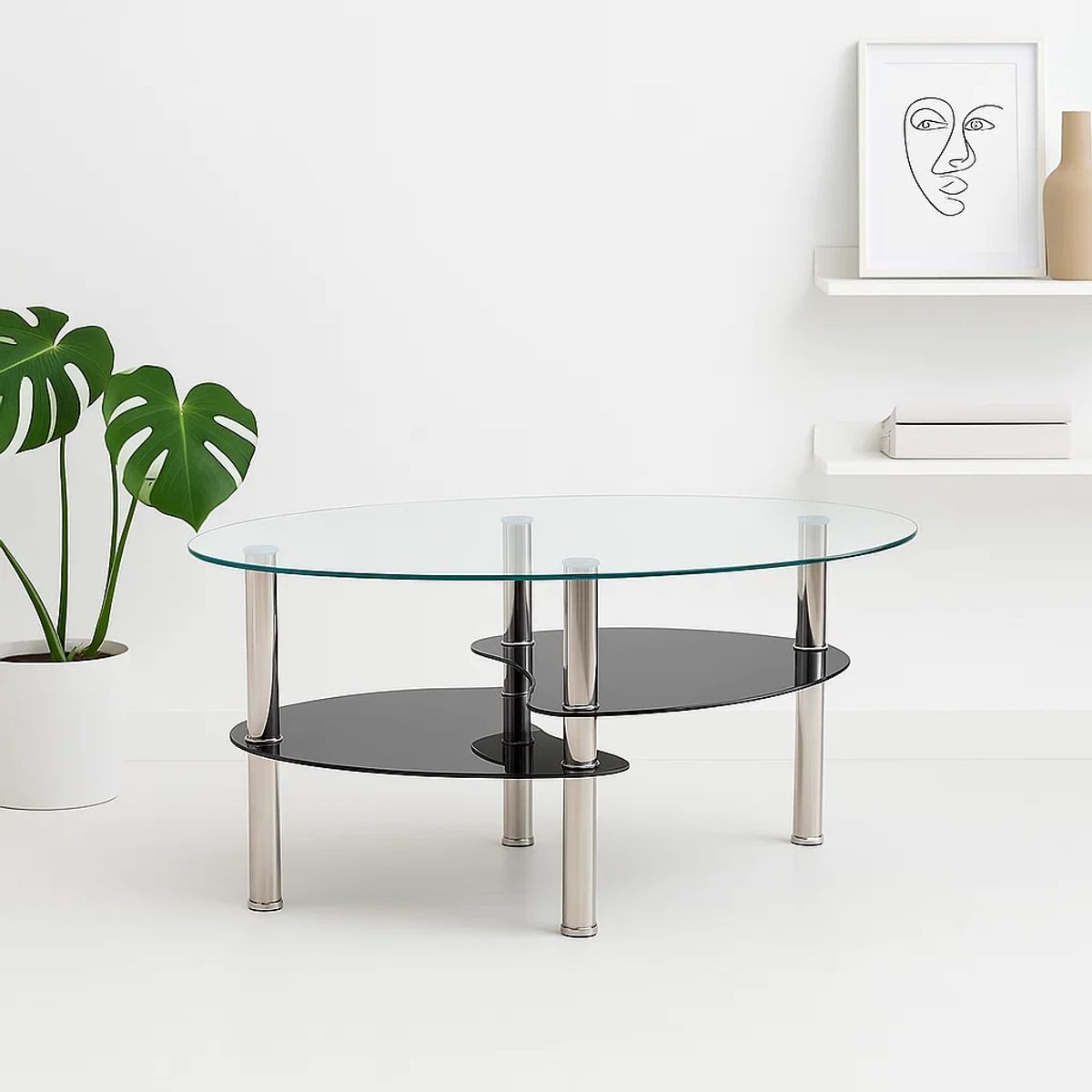 KLIK - Mesa de centro vidrio 2 caras KLIK