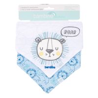 Set 2 Babero Bandana Blanco Leon Niño