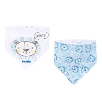 Imagen 2 del producto Set 2 Babero Bandana Blanco Leon Niño