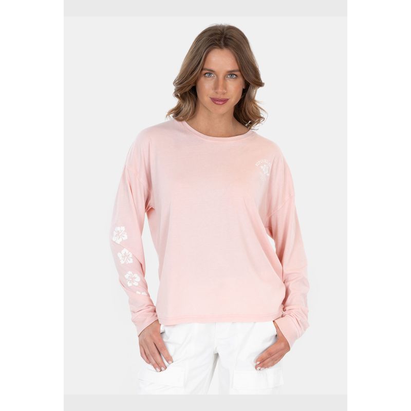 RIP CURL - Polera ML Hibiscus Heat Naranja Mujer Rip Curl