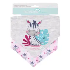 BAMBINO - Set 2 Babero Bandana Rosado Cebra Niña