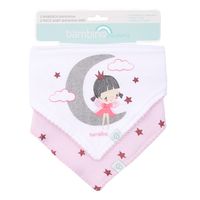 Set 2 Babero Bandana Gris Niña Luna