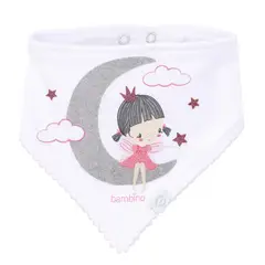 BAMBINO - Set 2 Babero Bandana Gris Niña Luna
