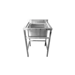 IMAS - LAVADERO MURAL 1 TAZA ACERO INOX 60X60X85 CM