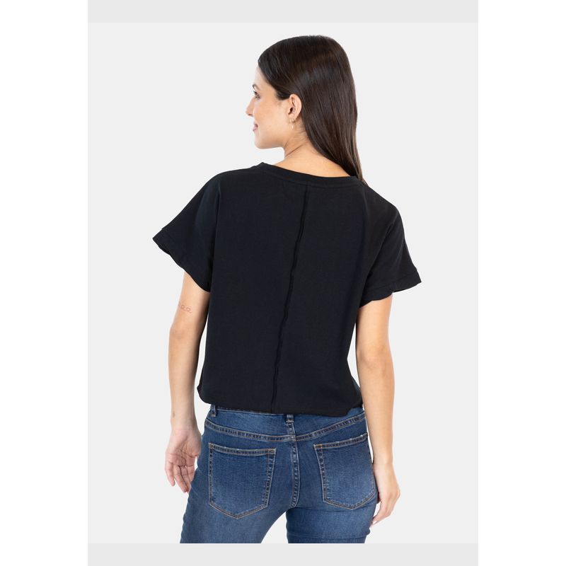 MAUI AND SONS - Polera MC Ontario Negro Mujer Maui And Sons