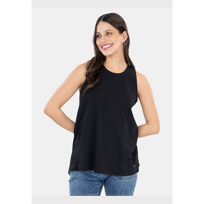 MAUI AND SONS - Polera MC Boise Negro Mujer Maui And Sons
