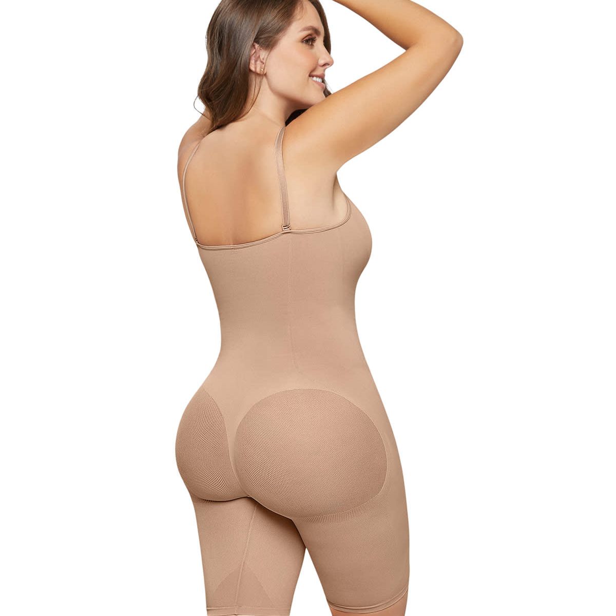 LEONISA - Faja body invisible de control efecto levanta cola 018508 Café