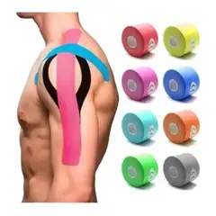 GENERICO - Pack 3 Tape Kinesiologico 5cm X 5 Mts Vendaje Neuromuscular