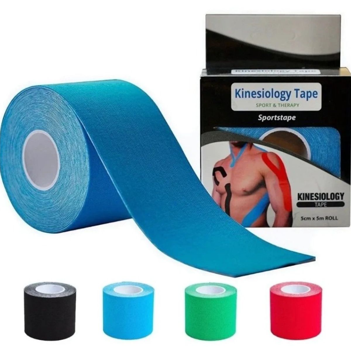 GENERICO - Pack 3 Tape Kinesiologico 5cm X 5 Mts Vendaje Neuromuscular