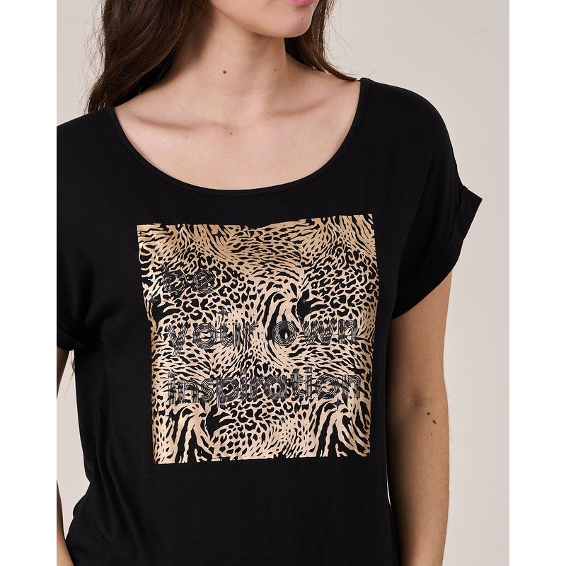 POLEMIC - Polera Estampado Folia manga Chic VS1737 - Polemic Girl