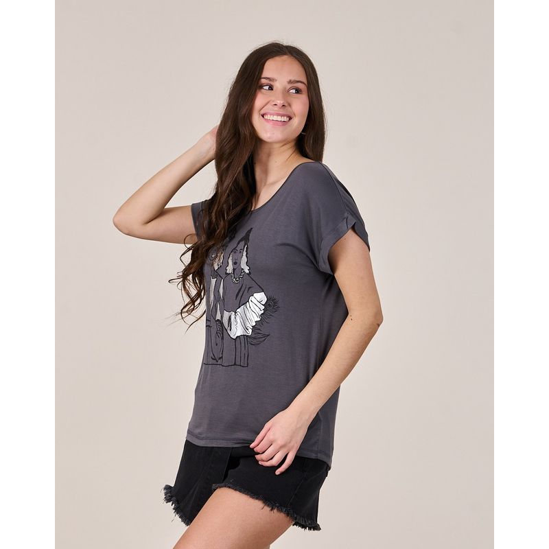 POLEMIC - Polera Estampado Folia manga Chic VS1737 - Polemic Girl