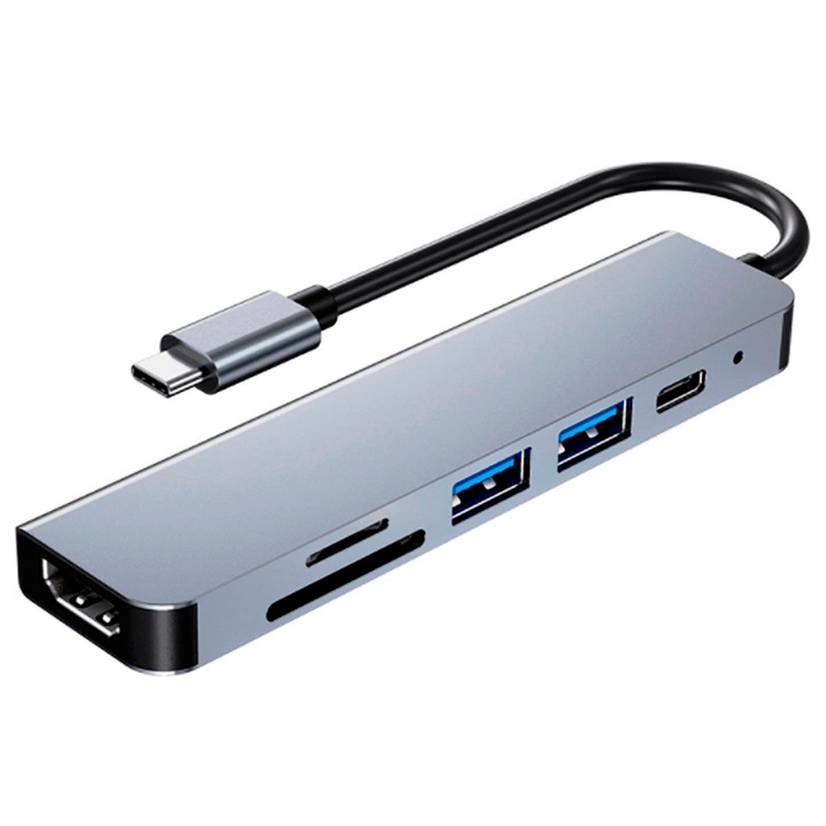 MOTOMO - Adaptador USB-C 6 En 1 BYL-2010 HDMI 4k+Usb3.+Usb2+SD+TF+PD