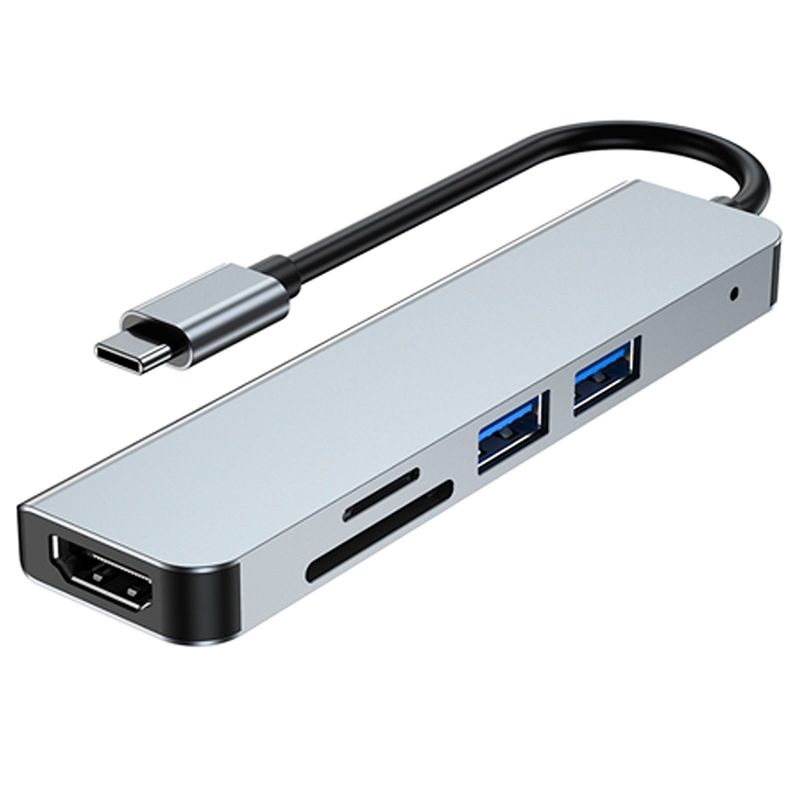 JOIGO - Adaptador USB-C 5 En 1 HDMI 4k+Usb2.+Usb3.0+TF+SD