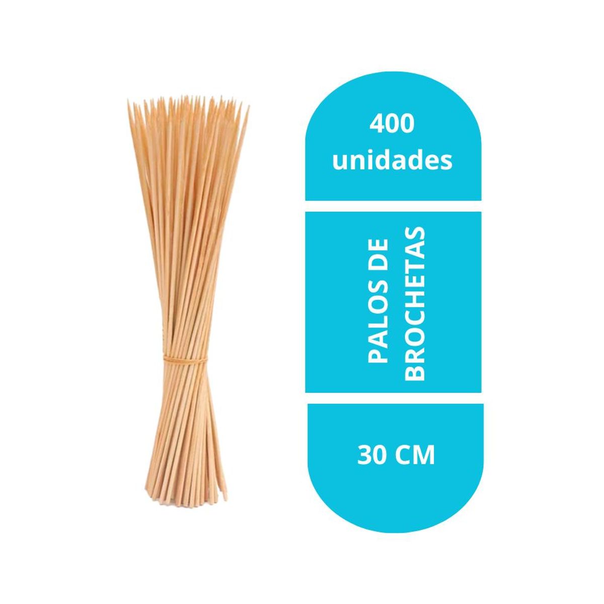 TOLIPA - Palo de brocheta 30 cm Bambú 10 pack de 40 uni