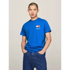 TOMMY HILFIGER - Polera Essential Con Logo Azul Tommy Jeans