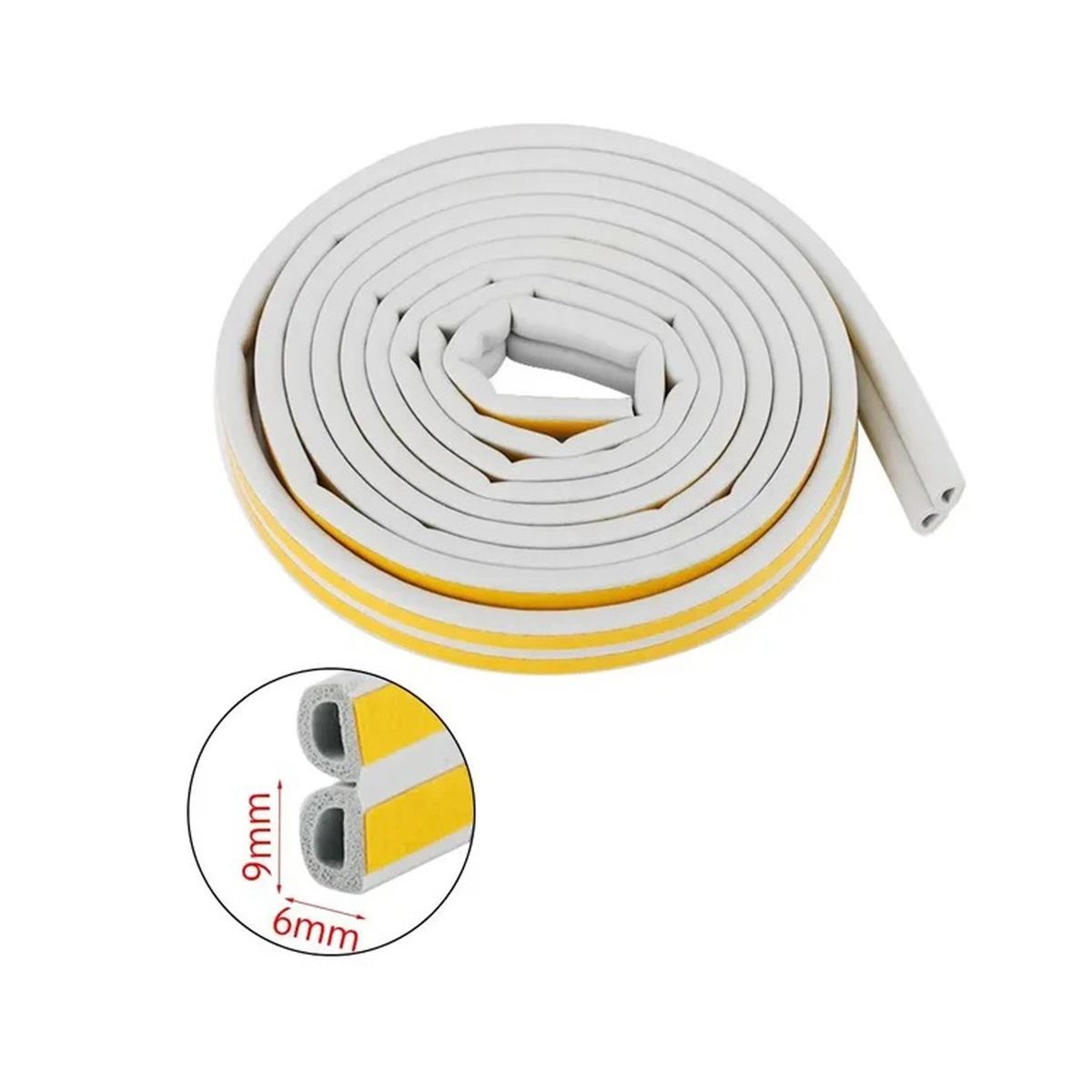 GENERICO - Burlete Cinta Dos Metros y Medio Aislante Térmico Puerta Ventana