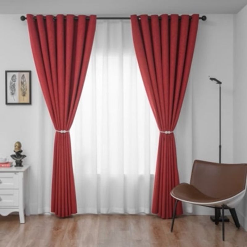 ANGELES DEL HOGAR - Cortinas Blackout 2 Piezas 140x230 Cm Burdeo