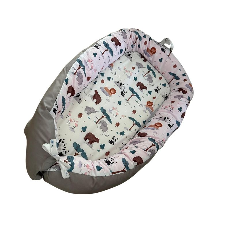 FIGLIO - Nido Colecho Bebe Cama Cojin Diseño Diseño Selva Rosa