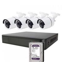 Kit Cctv 4 Cámaras 2 MP con Disco Duro 1 Terabyte 1080P