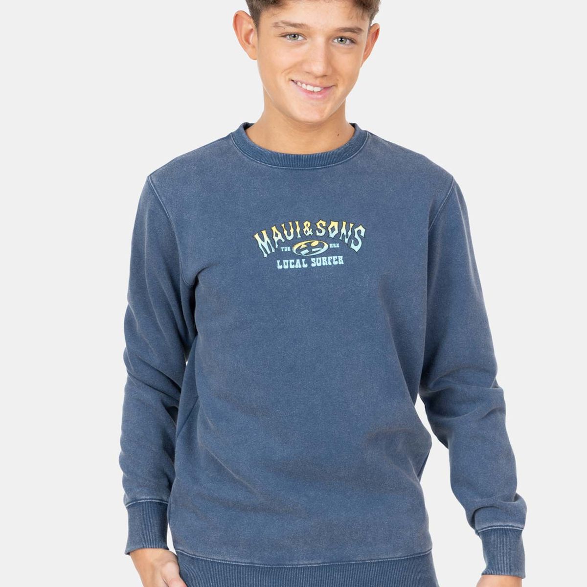 MAUI AND SONS - Poleron CR Chispa Surf And Skate Azul Infantil Maui And Sons