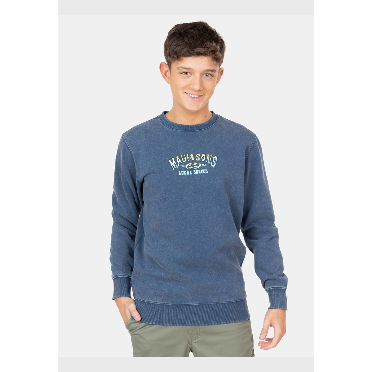 MAUI AND SONS - Poleron CR Chispa Surf And Skate Azul Infantil Maui And Sons