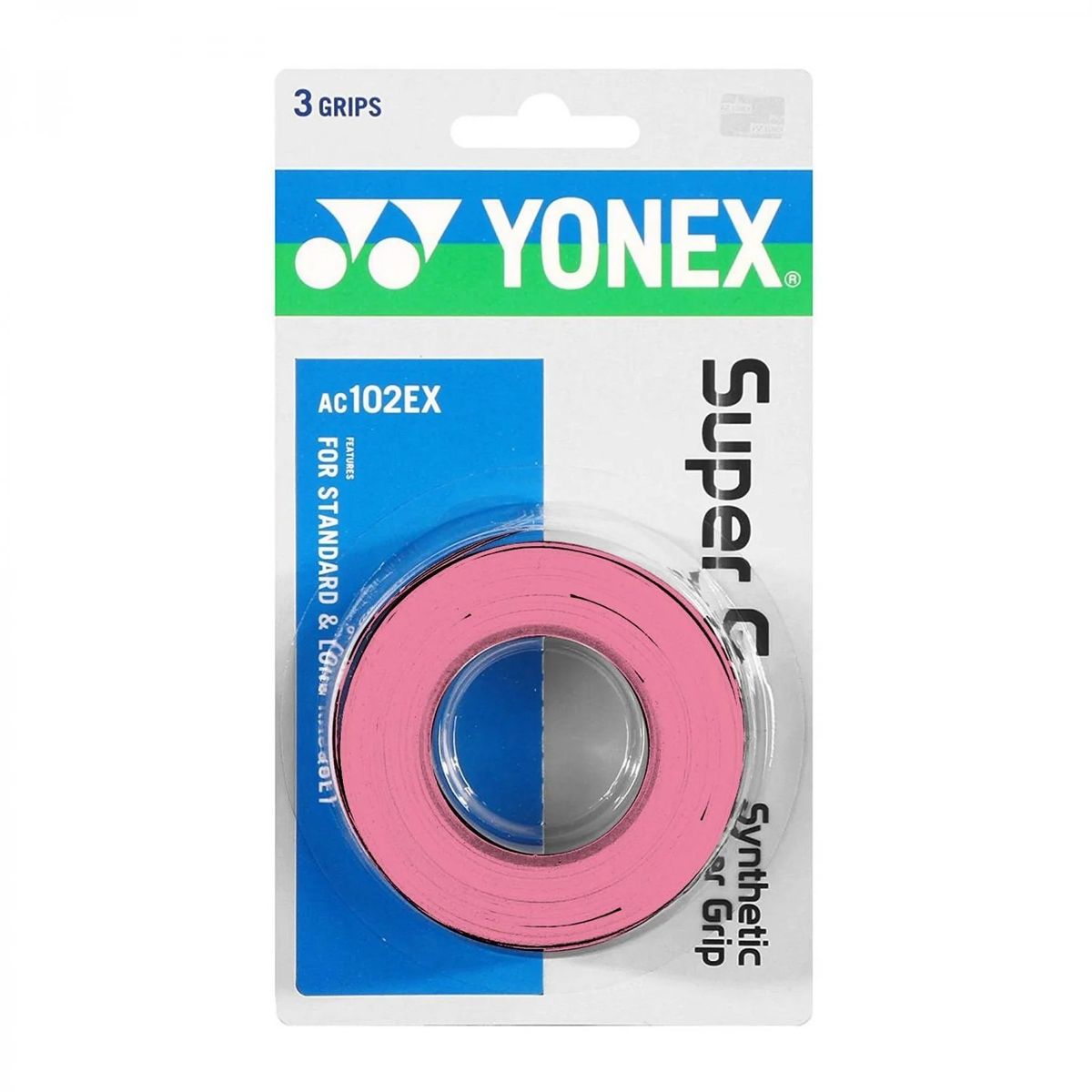 YONEX - Overgrip Yonex Super Grap Rosa Claro X3 Tenis Padel