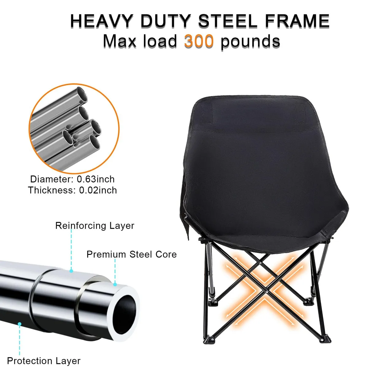 EVERSO - Silla Plegable Portátil Respaldo Alto Playa Camping Pesca N